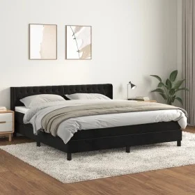 Box spring bed with black velvet mattress 180x200 cm by vidaXL, Beds and slatted bases - Ref: Foro24-3131155, Price: 567,32 €...