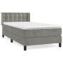 Box spring bed with light gray velvet mattress 90x190 cm by vidaXL, Beds and slatted bases - Ref: Foro24-3131177, Price: 305,...