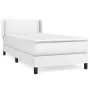 Box spring bed with white synthetic leather mattress 90x190 cm by vidaXL, Beds and slatted bases - Ref: Foro24-3130692, Price...