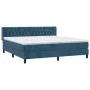 Box spring bed with dark blue velvet mattress 160x200 cm by vidaXL, Beds and slatted bases - Ref: Foro24-3131151, Price: 511,...