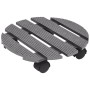 Soporte con ruedas para plantas 2 unidades WPC gris Ø30x7,5 cm