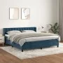 Cama box spring con colchón terciopelo azul oscuro 160x200 cm de vidaXL, Camas y somieres - Ref: Foro24-3131211, Precio: 498,...
