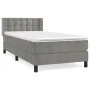 Box spring bed with light gray velvet mattress 90x190 cm by vidaXL, Beds and slatted bases - Ref: Foro24-3131171, Price: 306,...
