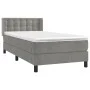 Box spring bed with light gray velvet mattress 90x190 cm by vidaXL, Beds and slatted bases - Ref: Foro24-3131171, Price: 306,...