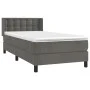 Box spring bed with dark gray velvet mattress 100x200 cm by vidaXL, Beds and slatted bases - Ref: Foro24-3131184, Price: 295,...
