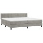 Box spring bed with light gray velvet mattress 200x200 cm by vidaXL, Beds and slatted bases - Ref: Foro24-3130979, Price: 536...