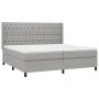 Box spring bed with light gray fabric mattress 200x200 cm by vidaXL, Beds and slatted bases - Ref: Foro24-3131697, Price: 698...