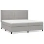 Box spring bed with light gray fabric mattress 200x200 cm by vidaXL, Beds and slatted bases - Ref: Foro24-3131457, Price: 696...