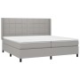 Box spring bed with light gray fabric mattress 200x200 cm by vidaXL, Beds and slatted bases - Ref: Foro24-3131457, Price: 704...