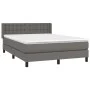Box spring bed with gray synthetic leather mattress 140x190 cm by vidaXL, Beds and slatted bases - Ref: Foro24-3130779, Price...