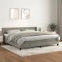 Cama box spring con colchón terciopelo gris claro 200x200 cm de vidaXL, Camas y somieres - Ref: Foro24-3130859, Precio: 538,4...