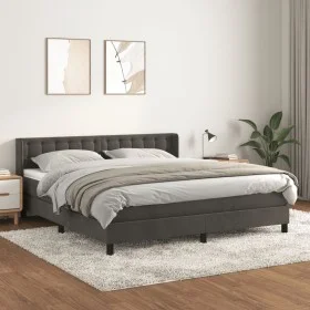 Boxspringbett mit dunkelgrauer Samtmatratze 160x200 cm von vidaXL, Betten und Lattenroste - Ref: Foro24-3131208, Preis: 507,8...