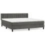 Box spring bed with dark gray velvet mattress 160x200 cm by vidaXL, Beds and slatted bases - Ref: Foro24-3131208, Price: 507,...