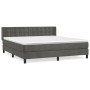 Cama box spring con colchón terciopelo gris oscuro 160x200 cm de vidaXL, Camas y somieres - Ref: Foro24-3131208, Precio: 503,...