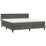 Box spring bed with dark gray velvet mattress 160x200 cm by vidaXL, Beds and slatted bases - Ref: Foro24-3131208, Price: 507,...