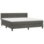 Cama box spring con colchón terciopelo gris oscuro 160x200 cm de vidaXL, Camas y somieres - Ref: Foro24-3131208, Precio: 503,...