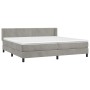 Box spring bed with light gray velvet mattress 200x200 cm by vidaXL, Beds and slatted bases - Ref: Foro24-3130919, Price: 531...