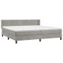 Box spring bed with light gray velvet mattress 200x200 cm by vidaXL, Beds and slatted bases - Ref: Foro24-3130919, Price: 540...