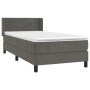 Box spring bed with dark gray velvet mattress 90x200 cm by vidaXL, Beds and slatted bases - Ref: Foro24-3130998, Price: 299,4...
