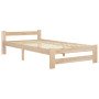 Estructura de cama sin colchón madera maciza de pino 90x200 cm