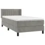 Box spring bed with light gray velvet mattress 90x190 cm by vidaXL, Beds and slatted bases - Ref: Foro24-3131057, Price: 293,...