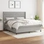 Cama box spring con colchón tela gris claro 180x200 cm de vidaXL, Camas y somieres - Ref: Foro24-3131689, Precio: 596,80 €, D...