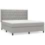 Box spring bed with light gray fabric mattress 180x200 cm by vidaXL, Beds and slatted bases - Ref: Foro24-3131689, Price: 596...