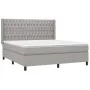 Box spring bed with light gray fabric mattress 180x200 cm by vidaXL, Beds and slatted bases - Ref: Foro24-3131689, Price: 596...