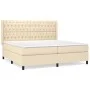 Box spring bed with cream fabric mattress 200x200 cm by vidaXL, Beds and slatted bases - Ref: Foro24-3131702, Price: 650,56 €...