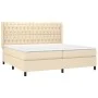 Box spring bed with cream fabric mattress 200x200 cm by vidaXL, Beds and slatted bases - Ref: Foro24-3131702, Price: 650,56 €...