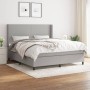 Box spring bed with light gray fabric mattress 180x200 cm by vidaXL, Beds and slatted bases - Ref: Foro24-3131289, Price: 606...