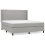 Box spring bed with light gray fabric mattress 180x200 cm by vidaXL, Beds and slatted bases - Ref: Foro24-3131289, Price: 592...