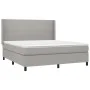 Box spring bed with light gray fabric mattress 180x200 cm by vidaXL, Beds and slatted bases - Ref: Foro24-3131289, Price: 592...