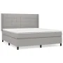 Box spring bed with light gray fabric mattress 180x200 cm by vidaXL, Beds and slatted bases - Ref: Foro24-3131449, Price: 595...