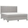 Box spring bed with light gray fabric mattress 180x200 cm by vidaXL, Beds and slatted bases - Ref: Foro24-3131449, Price: 595...