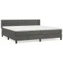 Box spring bed with dark gray velvet mattress 200x200 cm by vidaXL, Beds and slatted bases - Ref: Foro24-3131160, Price: 566,...