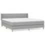 Box spring bed with light gray fabric mattress 180x200 cm by vidaXL, Beds and slatted bases - Ref: Foro24-3130289, Price: 521...