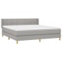 Box spring bed with light gray fabric mattress 180x200 cm by vidaXL, Beds and slatted bases - Ref: Foro24-3130289, Price: 543...