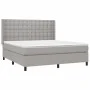 Box spring bed with light gray fabric mattress 180x200 cm by vidaXL, Beds and slatted bases - Ref: Foro24-3131769, Price: 602...