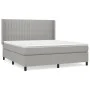 Box spring bed with light gray fabric mattress 180x200 cm by vidaXL, Beds and slatted bases - Ref: Foro24-3131609, Price: 586...