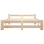 Estructura de cama sin colchón madera maciza de pino 120x200 cm