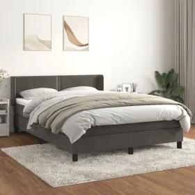 Box spring bed with dark gray velvet mattress 140x200 cm by vidaXL, Beds and slatted bases - Ref: Foro24-3130902, Price: 402,...