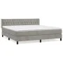 Box spring bed with light gray velvet mattress 180x200 cm by vidaXL, Beds and slatted bases - Ref: Foro24-3131153, Price: 541...