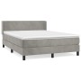 Cama box spring con colchón terciopelo gris claro 140x200 cm de vidaXL, Camas y somieres - Ref: Foro24-3130841, Precio: 463,9...