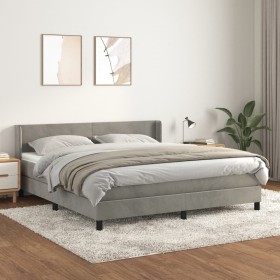 Boxspringbett mit hellgrauer Samtmatratze 180x200 cm von vidaXL, Betten und Lattenroste - Ref: Foro24-3130853, Preis: 517,64 ...