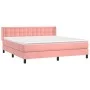 Cama box spring con colchón terciopelo rosa 180x200 cm de vidaXL, Camas y somieres - Ref: Foro24-3131218, Precio: 496,37 €, D...
