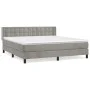 Box spring bed with light gray velvet mattress 160x200 cm by vidaXL, Beds and slatted bases - Ref: Foro24-3131207, Price: 504...