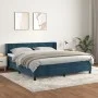 Box spring bed with dark blue velvet mattress 160x200 cm by vidaXL, Beds and slatted bases - Ref: Foro24-3130851, Price: 495,...
