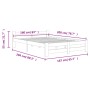 Estructura de cama sin colchón madera maciza de pino 160x200 cm