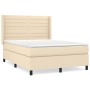 Cama box spring con colchón tela color crema 140x200 cm de vidaXL, Camas y somieres - Ref: Foro24-3131518, Precio: 528,42 €, ...